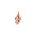 Pink Marquise CZ charm on transparent background