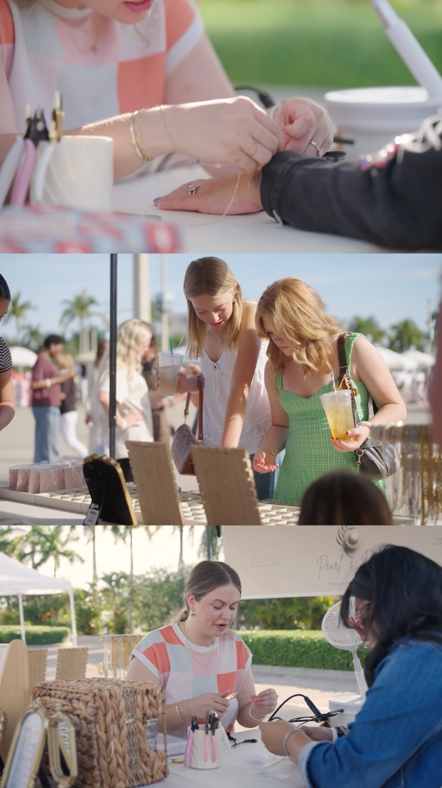 creating custom permanent jewelry at a Southwest Florida pop-up event.