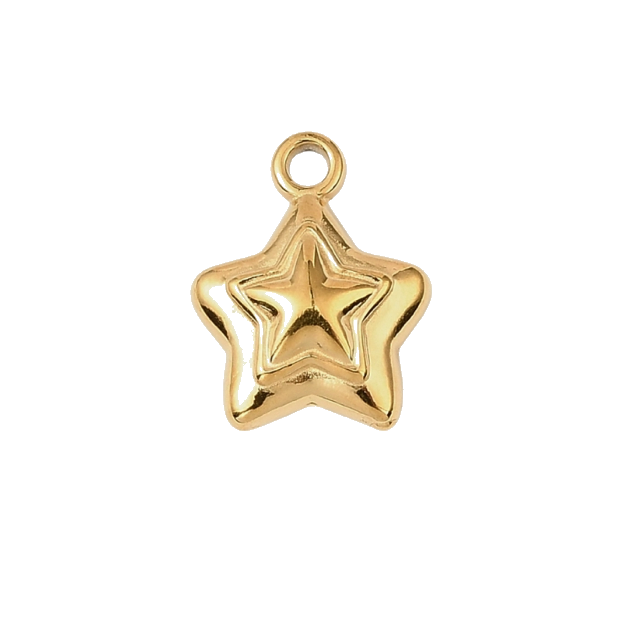 Puffy Star charm on transparent background