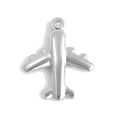 Silver Airplane charm on transparent background