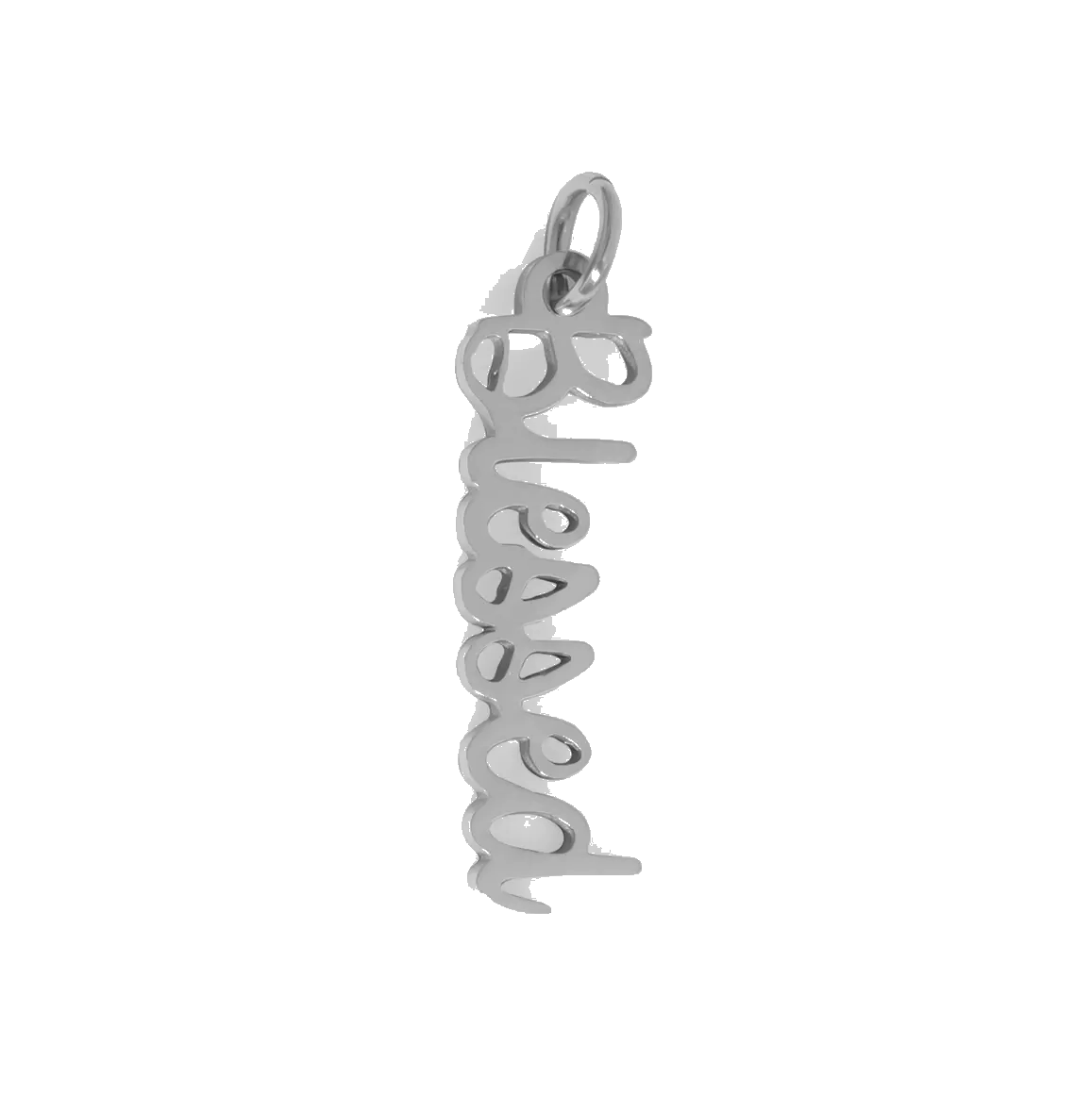Silver Blessed charm on transparent background