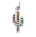 Silver Cactus charm on transparent background