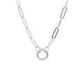 Silver Charm Holder Necklace on white background