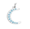 Silver Crescent Moon charm on transparent background
