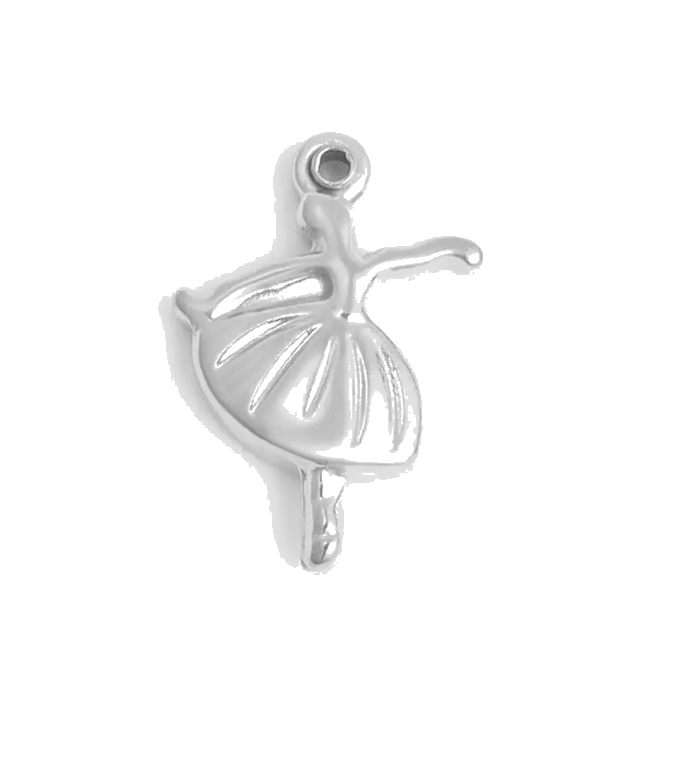 Silver Dancer charm on transparent background