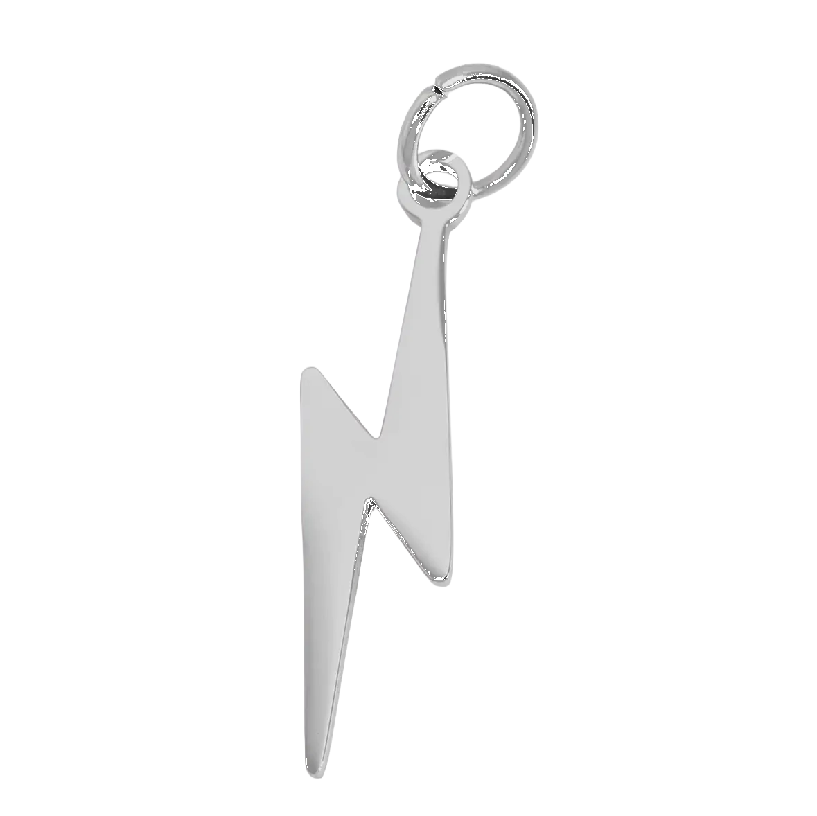 Silver Lightning charm on transparent background