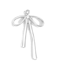 Silver Long Bow charm on transparent background