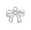 Silver Mini Bow charm on transparent background