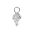 Silver Mushroom charm on transparent background