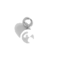 Silver Pearl charm on transparent background