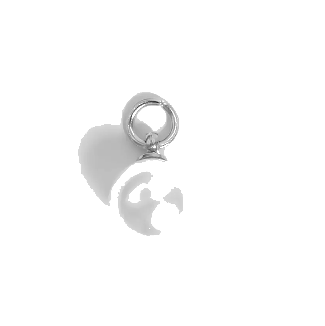 Silver Pearl charm on transparent background