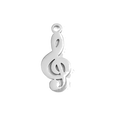 Silver Treble Clef charm on transparent background