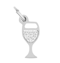 Silver Wine Glass charm on transparent background