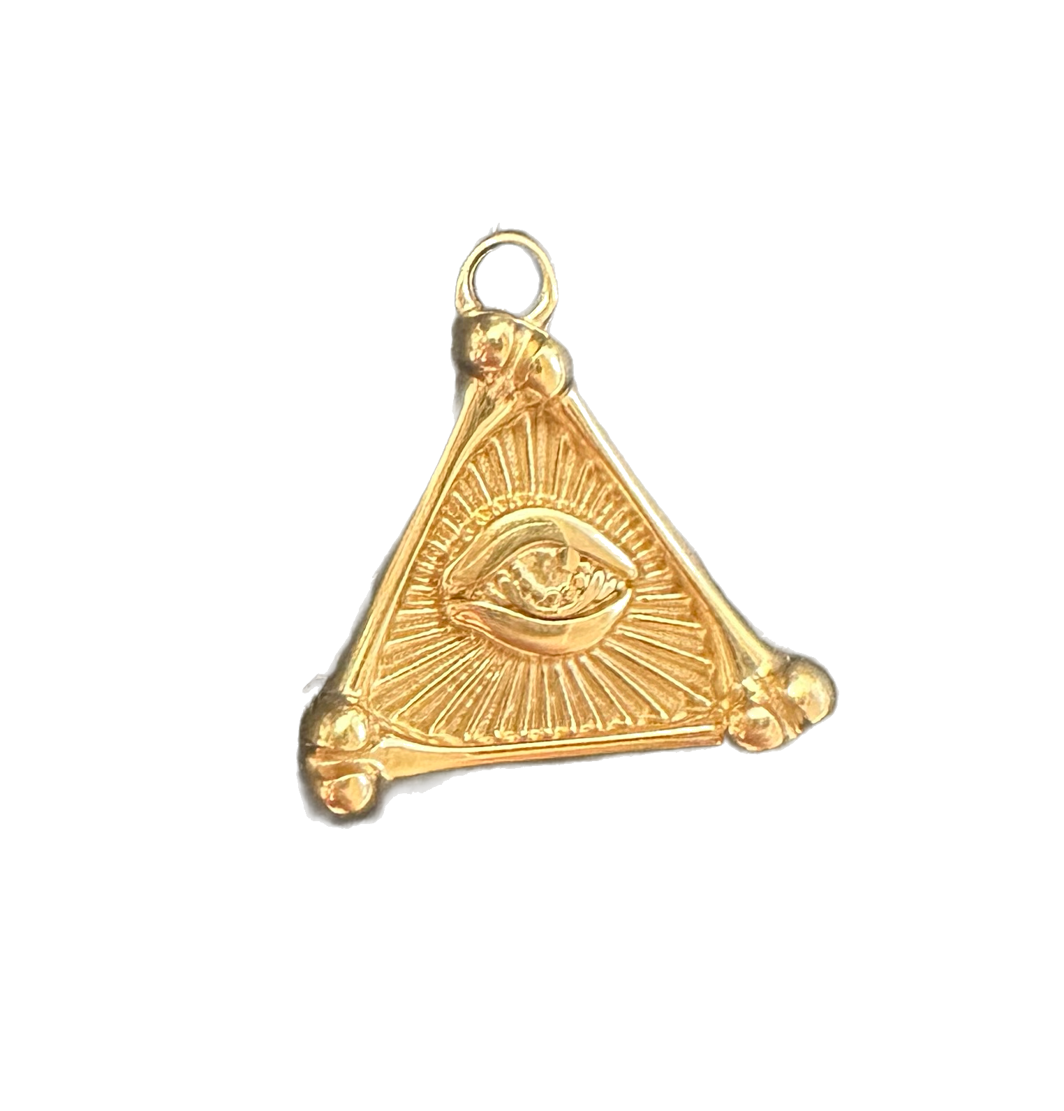 Triangle Evil Eye charm on transparent background